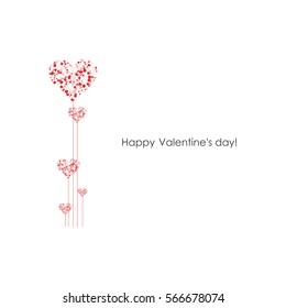 Greeting Card. Bouquet of flowers in a heart-shaped on a background with dots and place for text.