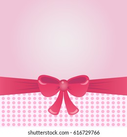 Greeting card with bow, background or brochure template. Vector illustration