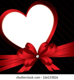 greeting card with bow and copy space 