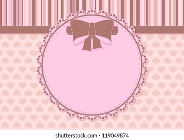 Greeting card with bow and place for text on the various holidays