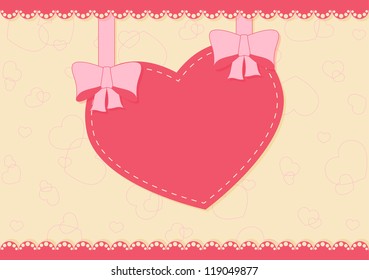 Greeting card with bow and place for text on the various holidays