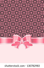 Greeting card with bow and place for text on the various holidays