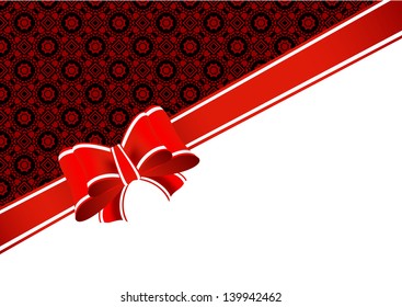 Greeting card with bow and place for text on the various holidays