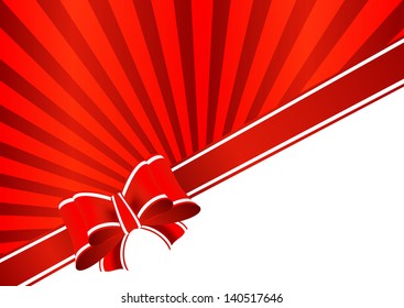 Greeting card with bow and place for text on the various holidays