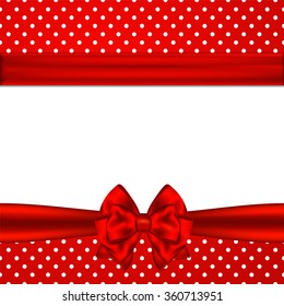 Greeting card with bow. Space for your design.