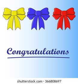 Greeting card with bow vector in EPS