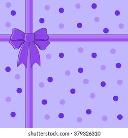 Greeting card with bow vector in EPS