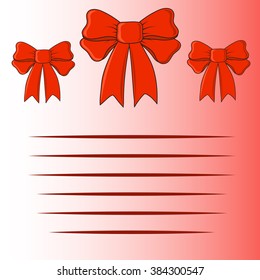 Greeting card with bow vector in EPS