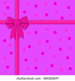 Greeting card with bow vector in EPS