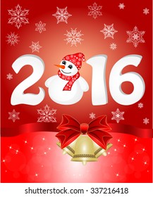 Greeting card with bow. Vector illustration, Christmas banner
