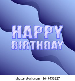 Greeting card. Bright abstract vector illustration with the inscription Happy Birthday.