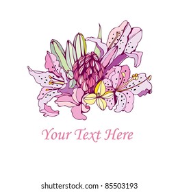 greeting card with bunch of flowers
