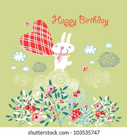 greeting card with a bunny