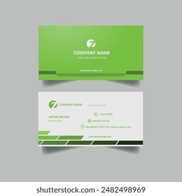 greeting card or business card, green background