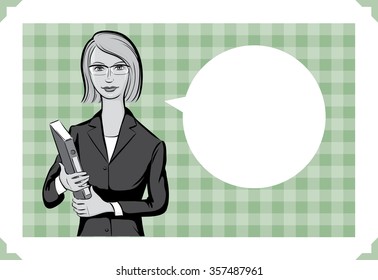 Greeting card with business woman