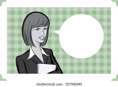 Greeting card with business woman