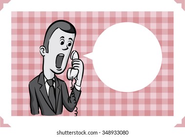 Greeting card with businessman on the phone - just add your text