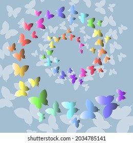 greeting card butterfly spiral swirl vector illustration pattern silhouette