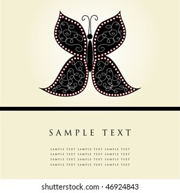 Greeting card with butterfly. Vector.