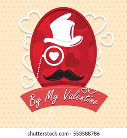 Greeting card by my valentine happy  Day vector illustration. Pattern design. Flyer or invitation