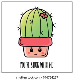 Greeting card with cactus