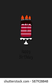 Greeting Card cake. Happy Birthday. In the flat style. Modern style. Illustration. Print on T-shirts. Logo. Poster.