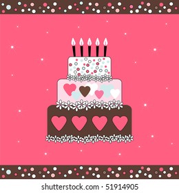 Greeting Card Cake Vector