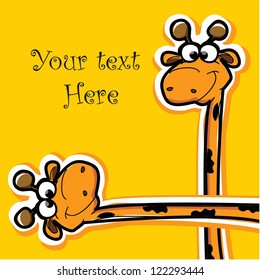 Greeting card with cartoon animals