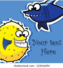 Greeting card with cartoon animals