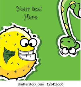 Greeting card with cartoon animals