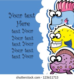 Greeting card with cartoon animals