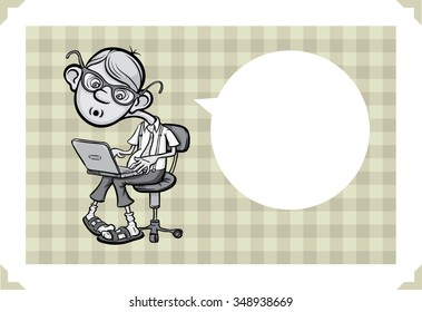 Greeting card with cartoon geek - just add your text