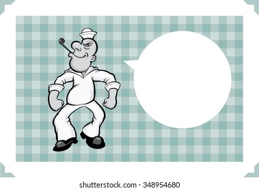 Greeting card with cartoon sailor - just add your text