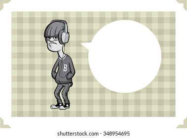 Greeting card with cartoon teenager - just add your text