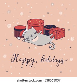 Greeting card with cat