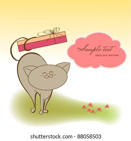 greeting card with cat