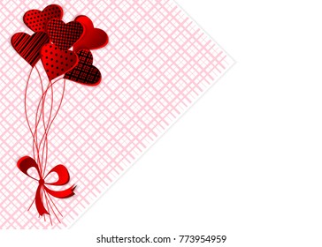 Greeting card for the celebration of Valentine's Day. Valentine's heart. Decorative heart background with place for text. Vector illustration.