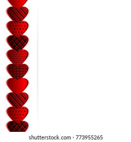 Greeting card for the celebration of Valentine's Day. Valentine's heart. Decorative heart background with place for text. Vector illustration.