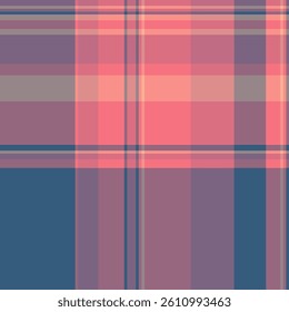 Greeting card check background plaid, teen fabric vector pattern. Wedding textile seamless tartan texture in red and pastel colors palette.