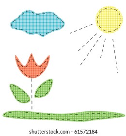 Greeting card with checkered flower