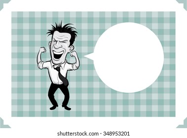Greeting card with cheerful businessman - just add your text