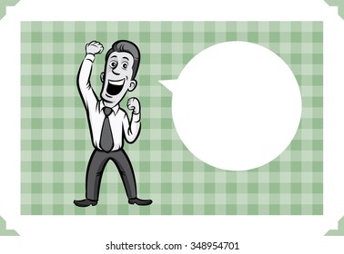 Greeting card with cheerful businessman - just add your text