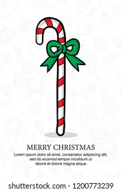 greeting card christmas with background cartoon illustration, design poster or banner