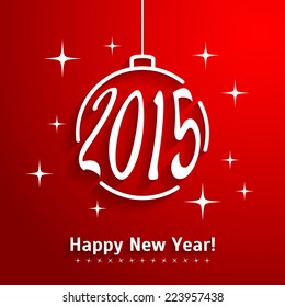 Greeting card with Christmas ball 2015. Happy New Year. Vector eps10 illustration