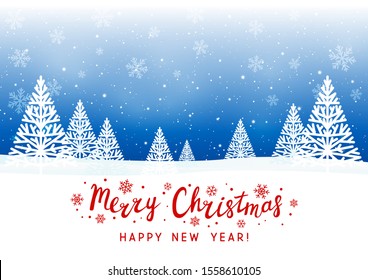 Greeting card with Christmas balls on starry night background for winter holiday design