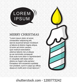 greeting card christmas with candle cartoon illustration, design poster or banner