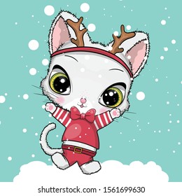 Greeting card Christmas cats, vector eps 10