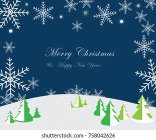 Greeting card with Christmas and New Year