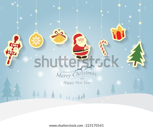 サンタクロースのあるグリーティングカード クリスマス 年賀状 ベクター画像 イラストは 壁紙 背景 背景に使用できます のベクター画像素材 ロイヤリティフリー