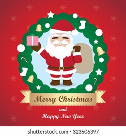 Greeting card, Christmas card with Santa Claus